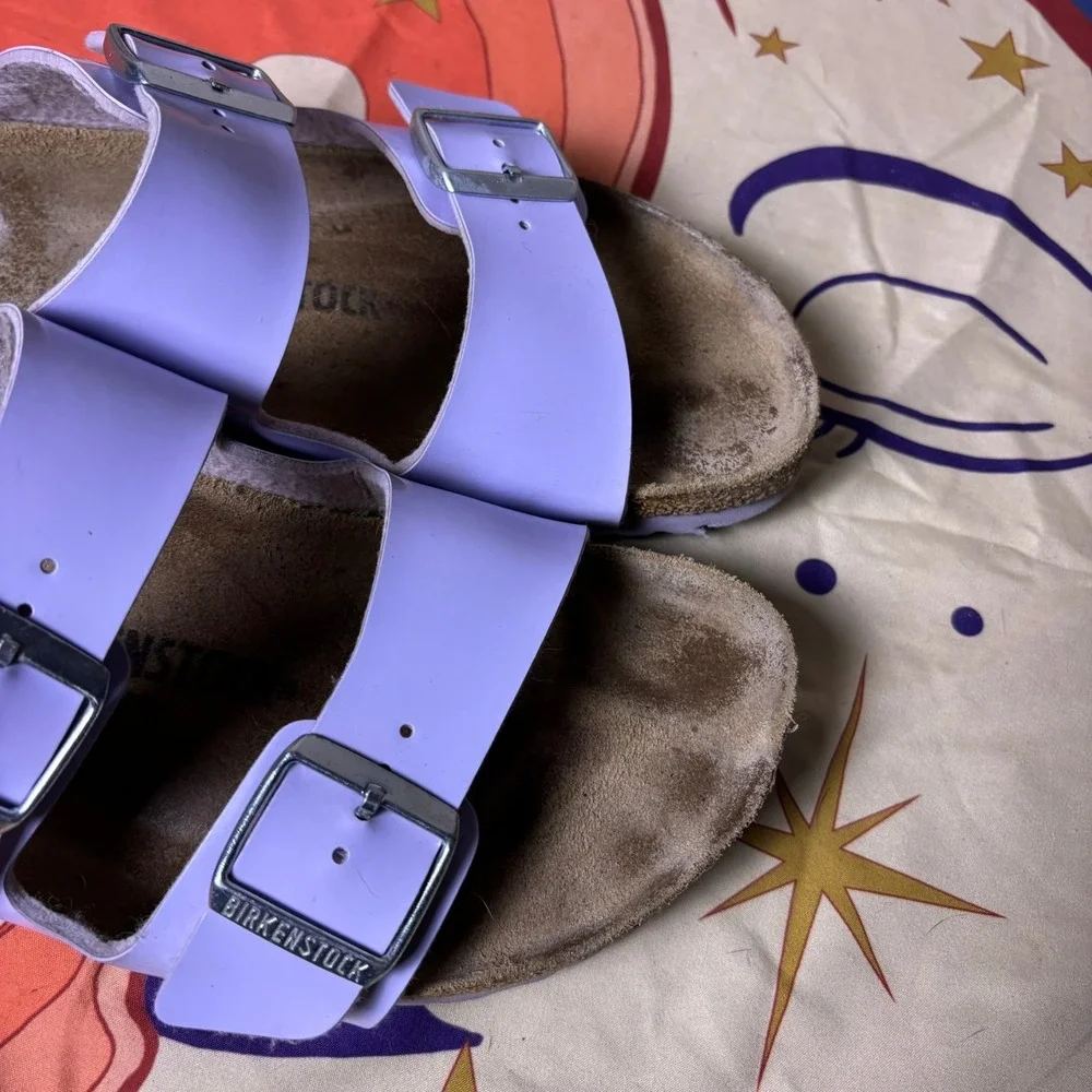 Birkenstock Arizona Lavender Purple Patent Birko-Flor Sandals Womens Walking 41